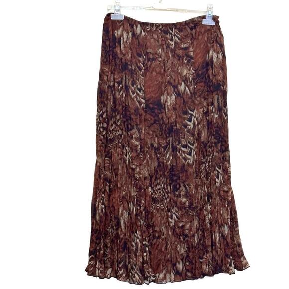 Ruby Road brown pleated maxiskirt, 8, bohemian, flowy, prairiecore, western - Picture 2 of 5